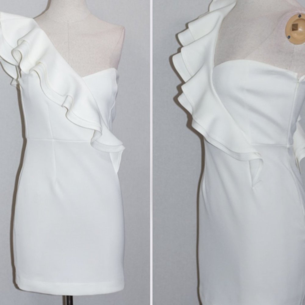 One Shoulder White Dress